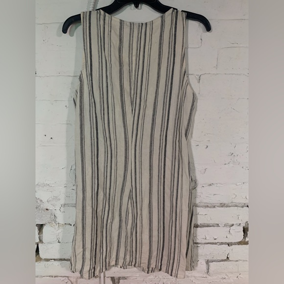 Linen Blend Striped Summer Mini Dress - Picture 2 of 6